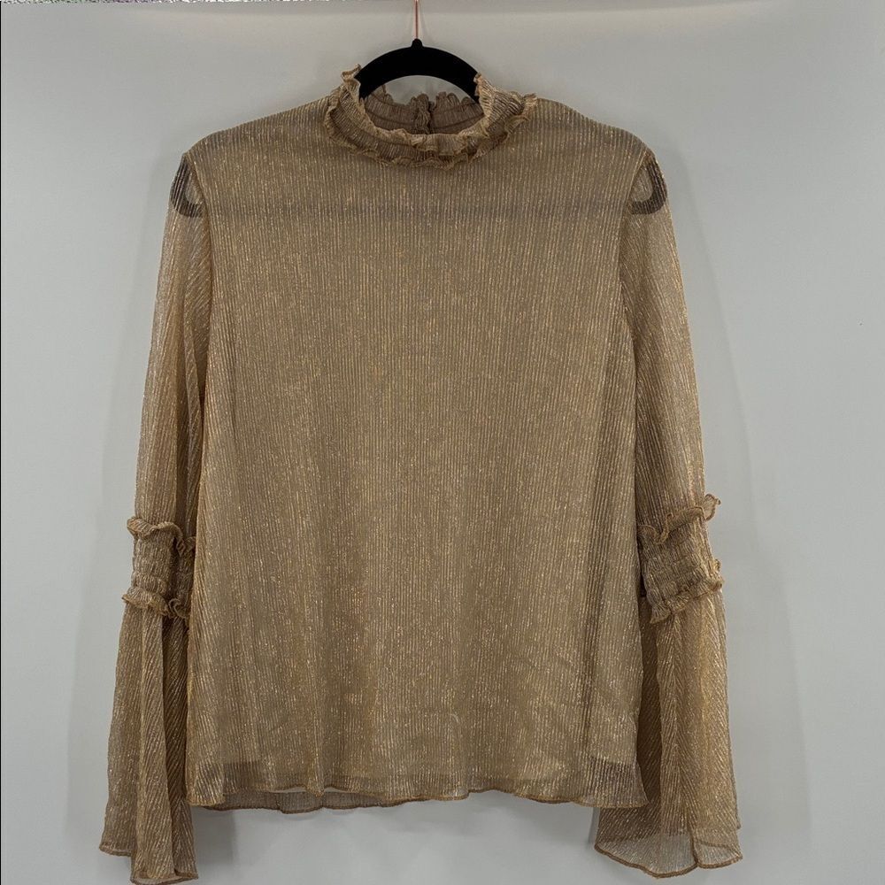 3for$20 Cato Elegant Gold Sheer Women's Top size XL